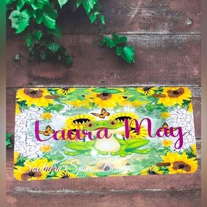 Frog & Sunflower License Plate